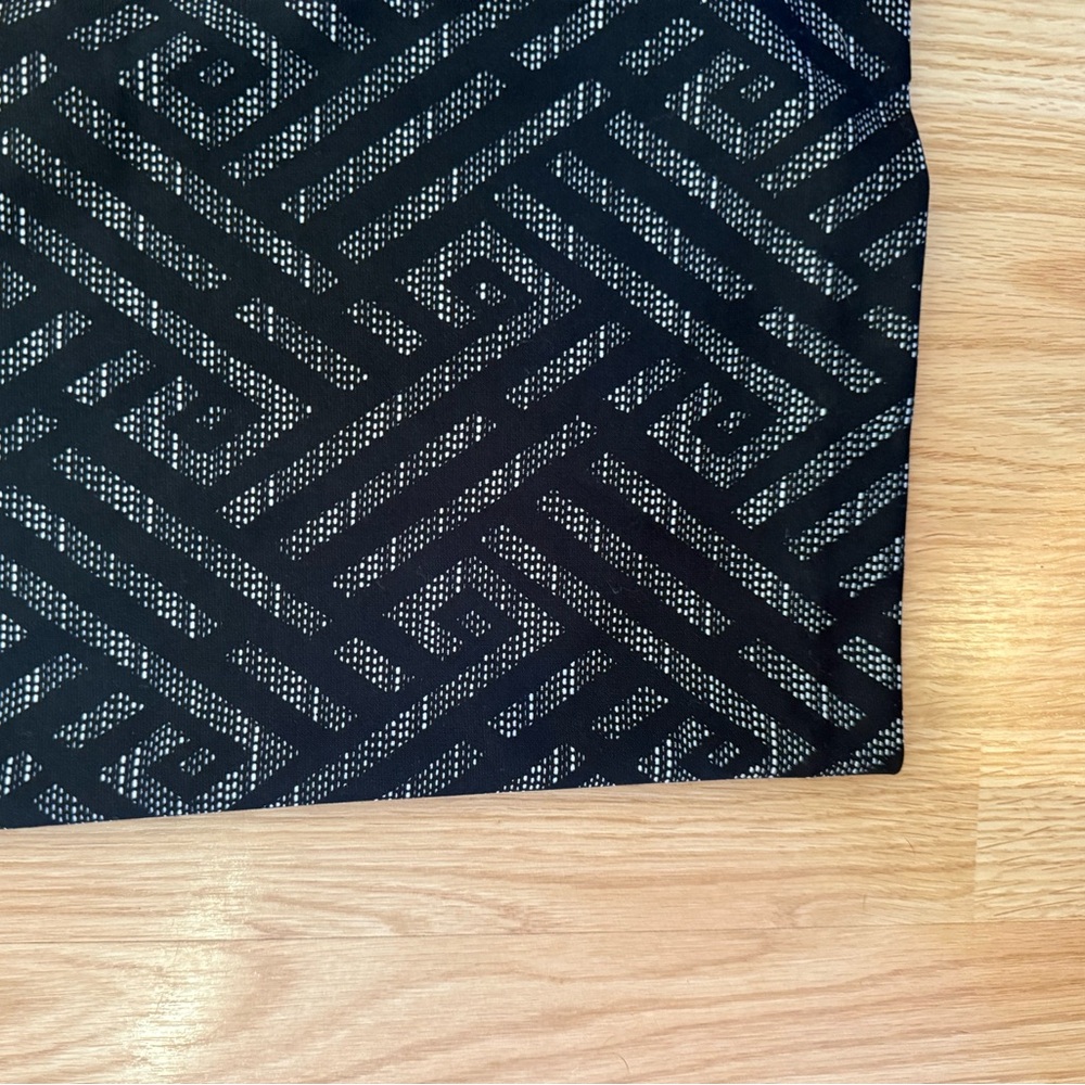 Le Chateau Black/White/Tan Geometric Print Midi Skirt - Picture 9 of 13